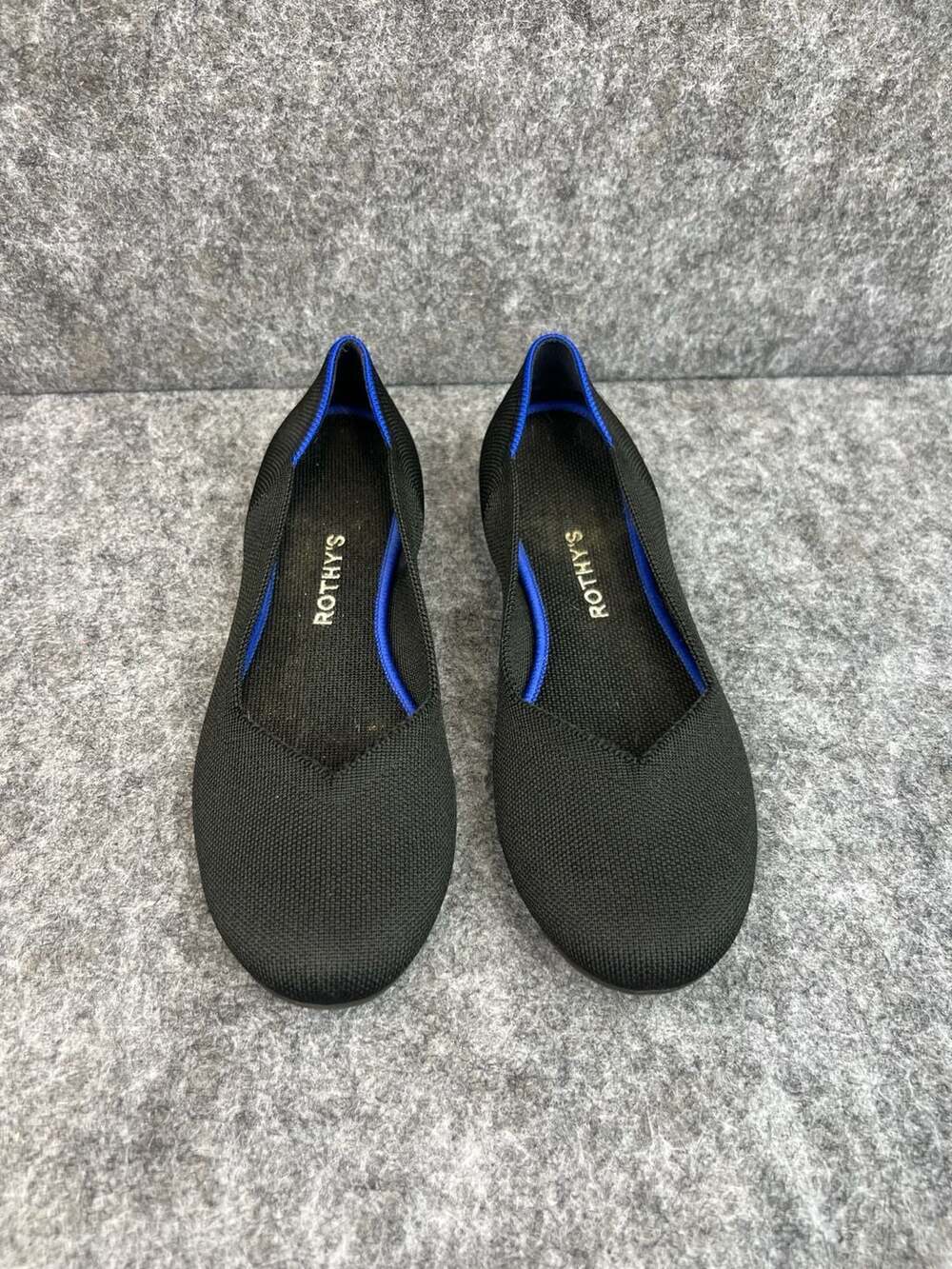 Rothy's The Flat Black Solid Knit Ballet Flats Women's Size 10.5